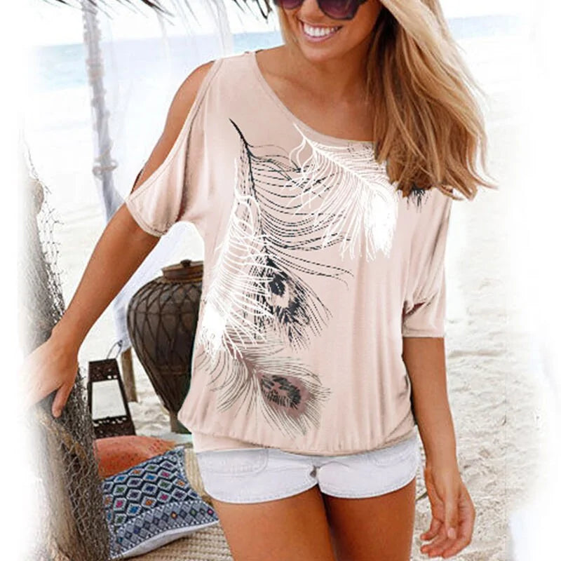 Women's Feather Print | T-shirt