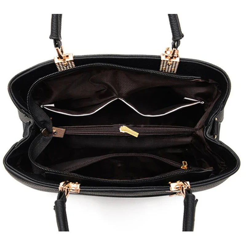 Luxury PU Leather Satchel Bag | Versatile Top Handle Handbag