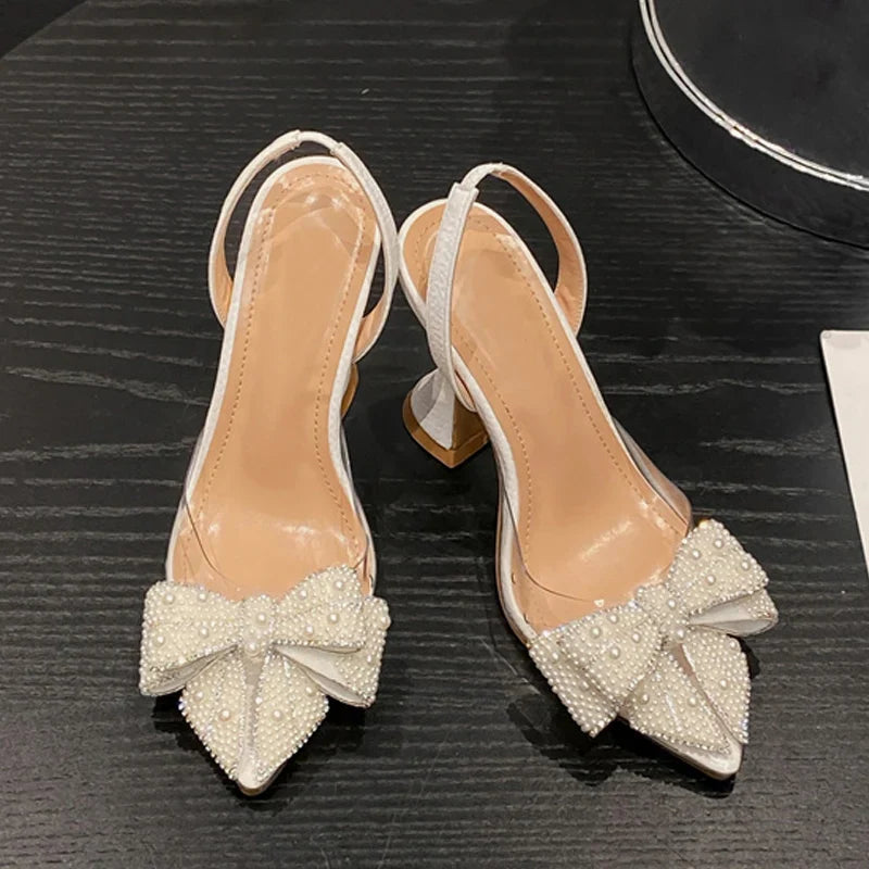 Pearl Bowknot | High Heels Sandal