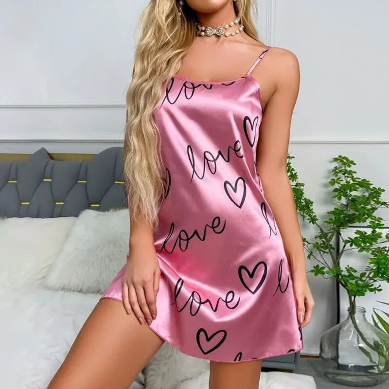 Sexy Satin Nightdress | Sleeveless Lingerie Chemise