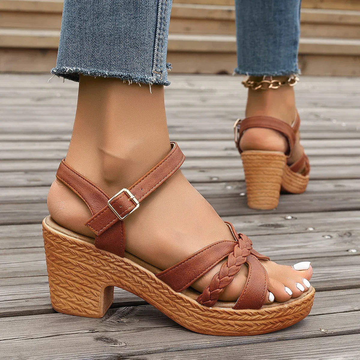 Ankle Strap High Heels Sandals | Platform Gladiator Sandals