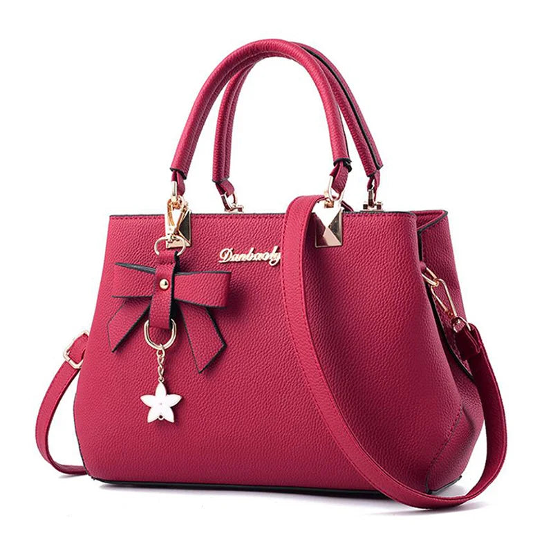 Luxury PU Leather Satchel Bag | Versatile Top Handle Handbag