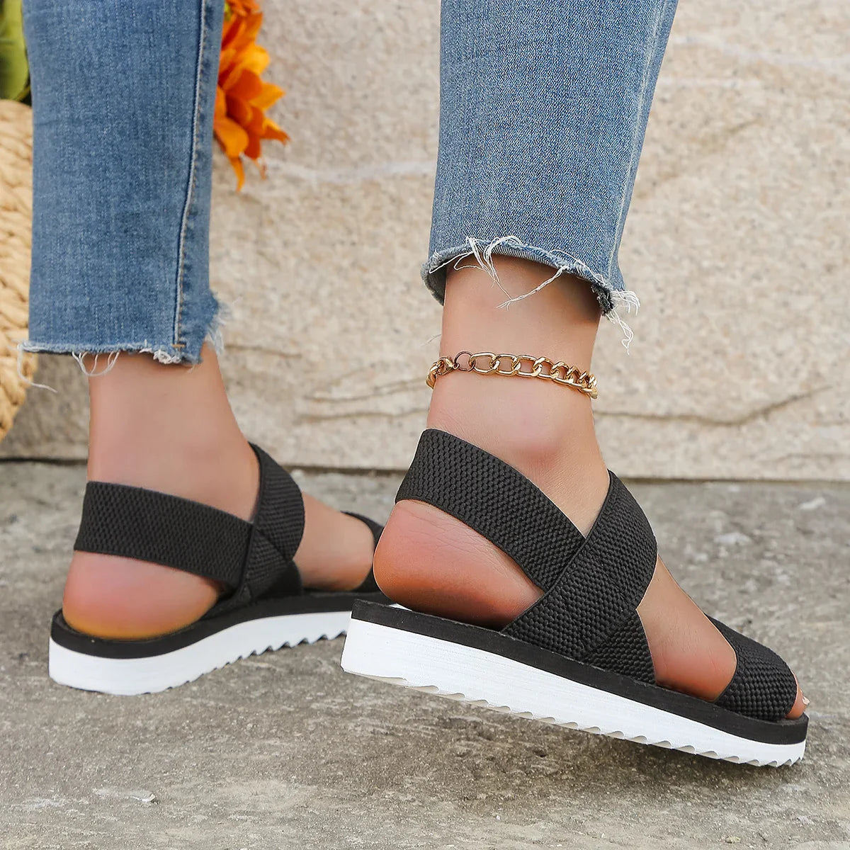 Women's Anti-Slip Flat Sandals | Lace-Up Comfort