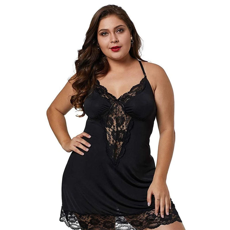 Lace Spaghetti Straps Nightgown | Satin Sleepdress