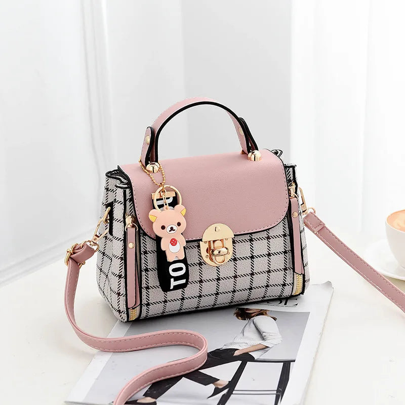 Plaid Pattern Handbag | Buckle Decor Flap Purse