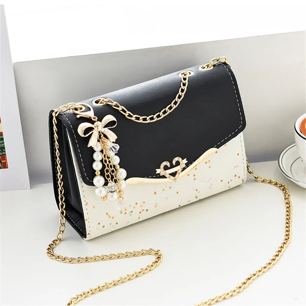 Sequined PU Leather Shoulder Bag | Trendy Fashion Handbag