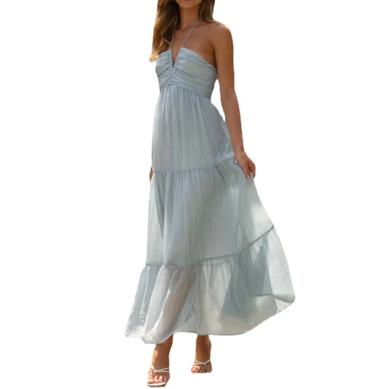 Women's Maxi Dress | Boho Floral A-Line Beach Dress