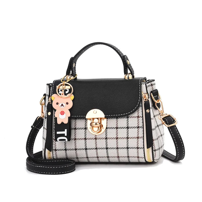 Plaid Pattern Handbag | Buckle Decor Flap Purse