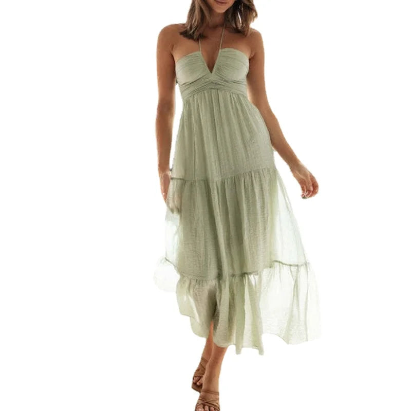 Women's Maxi Dress | Boho Floral A-Line Beach Dress