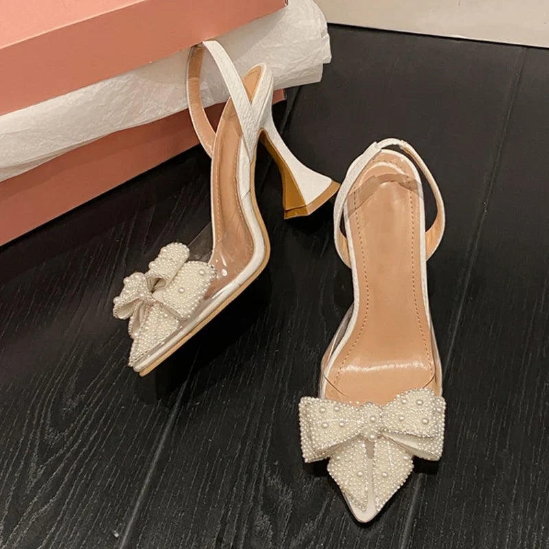 Pearl Bowknot | High Heels Sandal