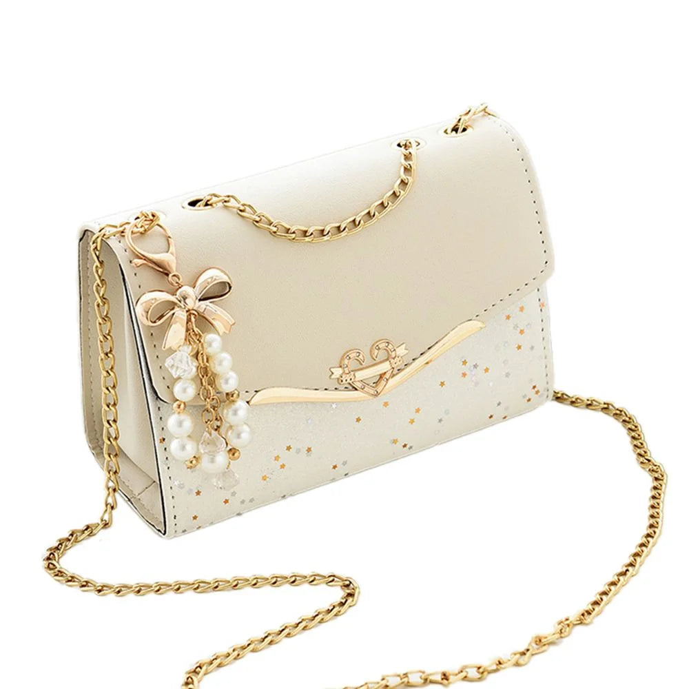 Sequined PU Leather Shoulder Bag | Trendy Fashion Handbag