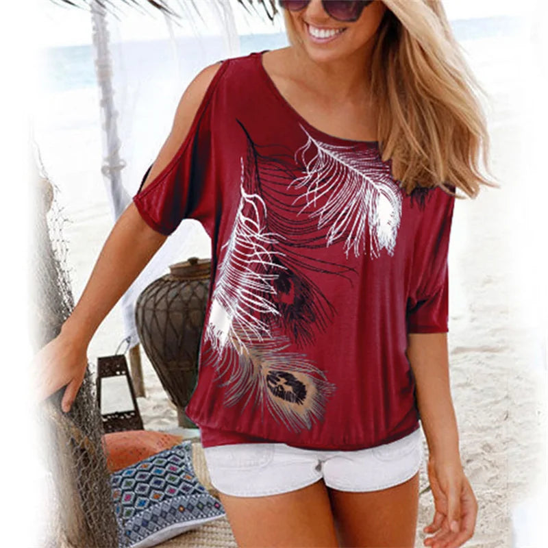 Women's Feather Print | T-shirt