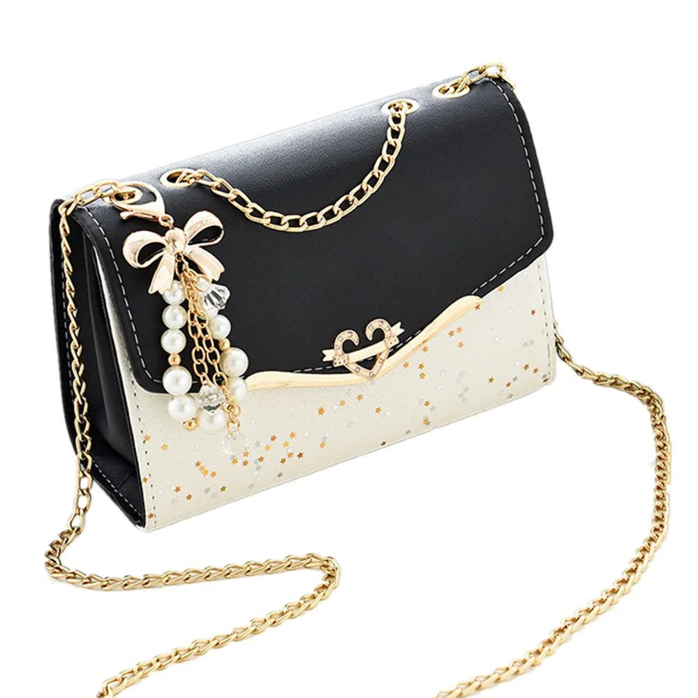 Sequined PU Leather Shoulder Bag | Trendy Fashion Handbag