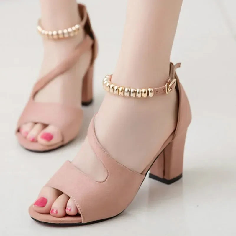 Beaded High Heels | Roman Sandals