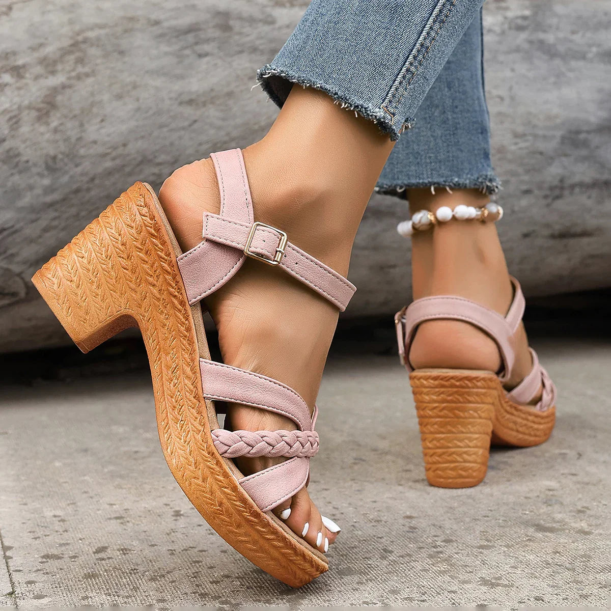 Ankle Strap High Heels Sandals | Platform Gladiator Sandals