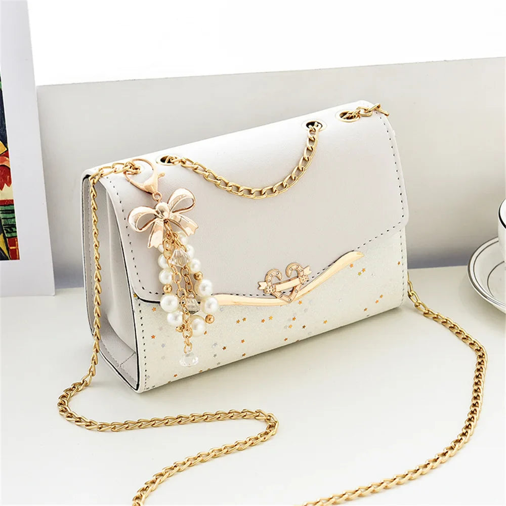 Sequined PU Leather Shoulder Bag | Trendy Fashion Handbag