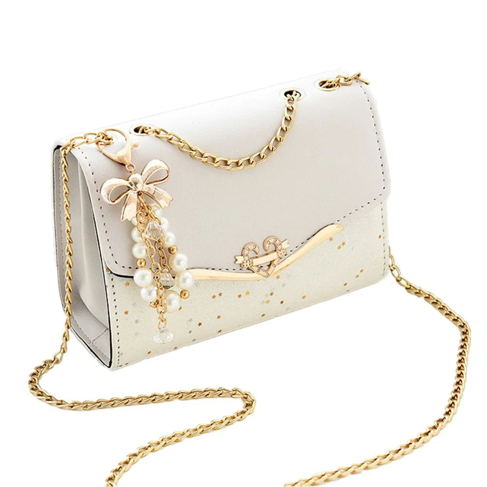 Sequined PU Leather Shoulder Bag | Trendy Fashion Handbag