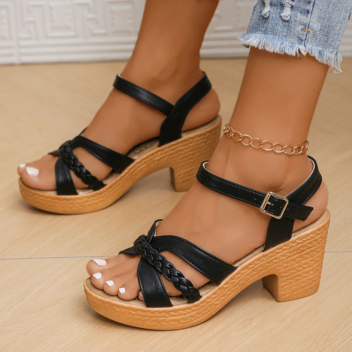 Ankle Strap High Heels Sandals | Platform Gladiator Sandals