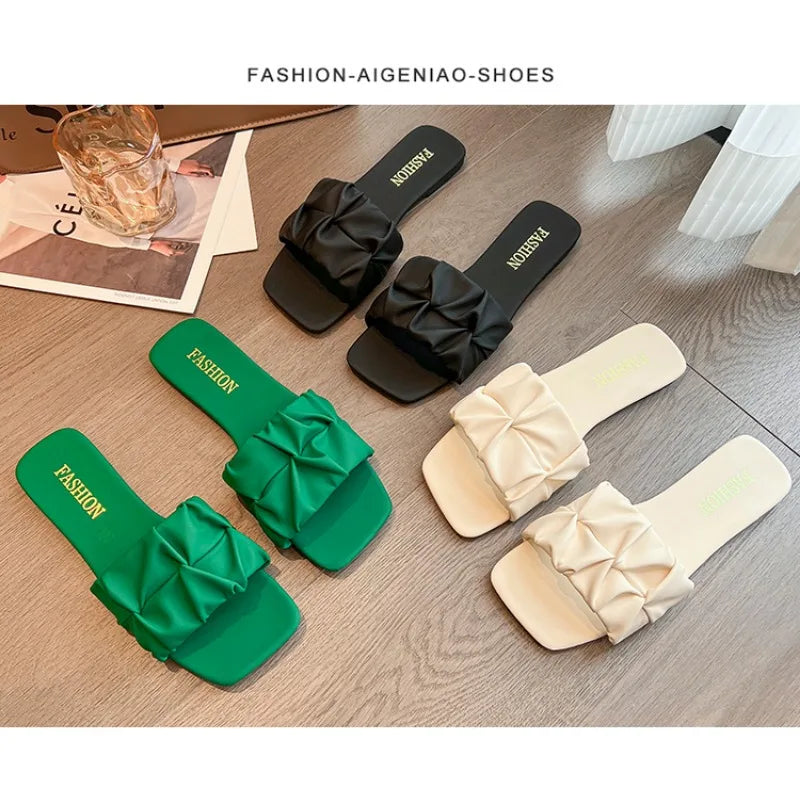 Pleated Flip Flops | Summer Slippers