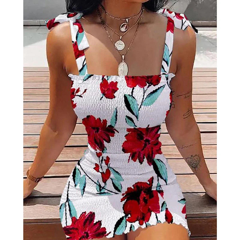 Floral Tight Camisole Dress | Sexy Club Mini Skirt for Spring & Summer