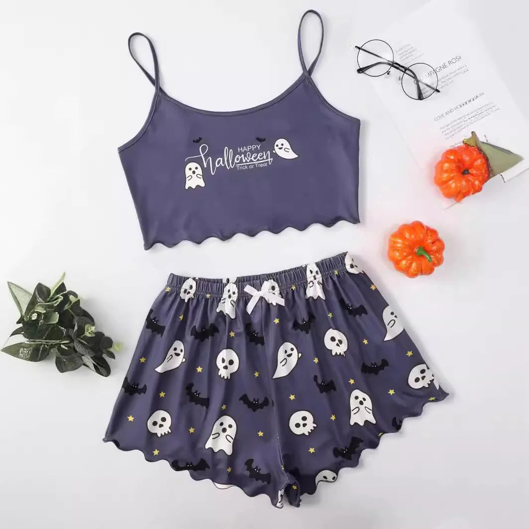 Women's Halloween Polyester | Two-Piece Pajama Set