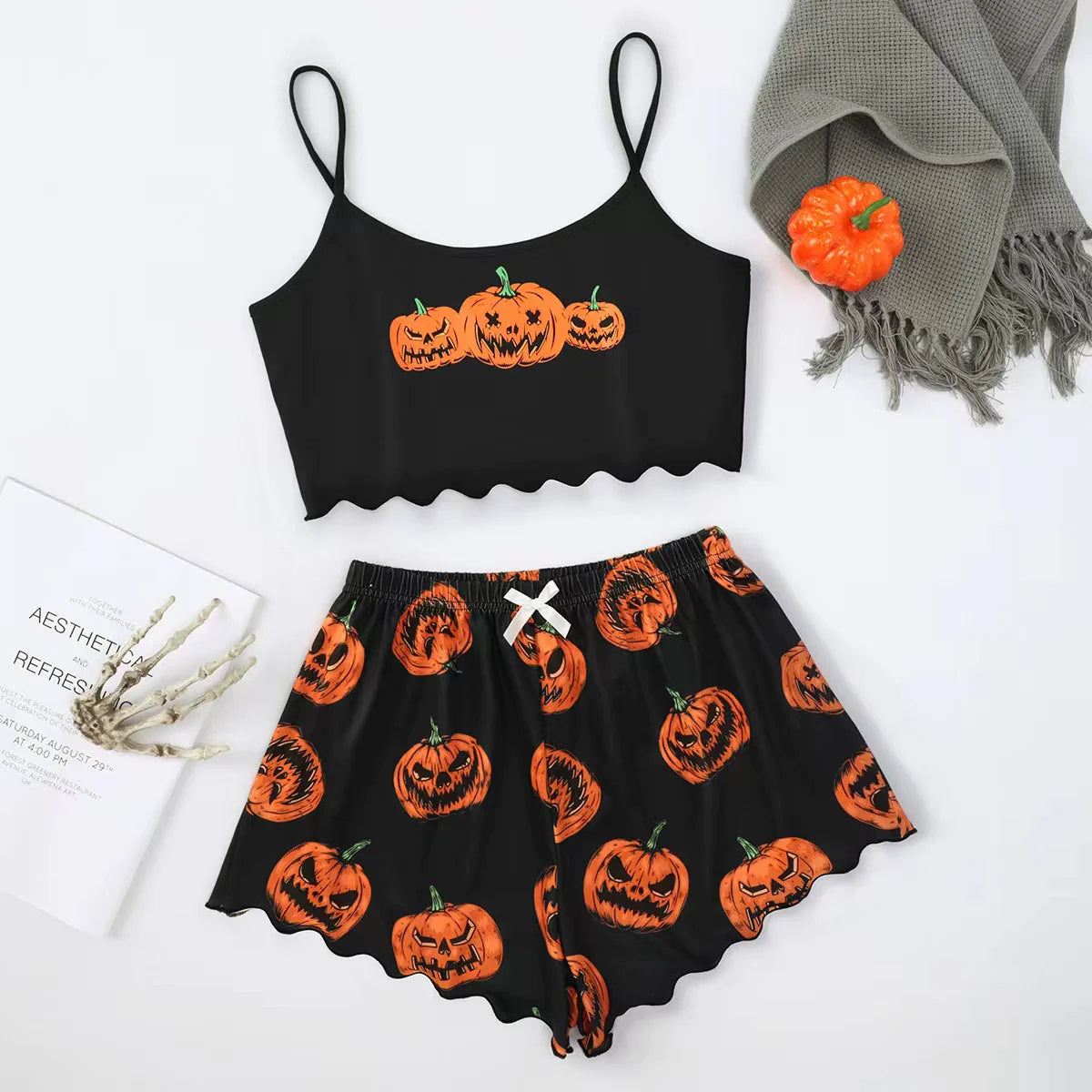 Women's Halloween Polyester | Two-Piece Pajama Set