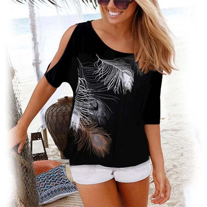 Women's Feather Print | T-shirt