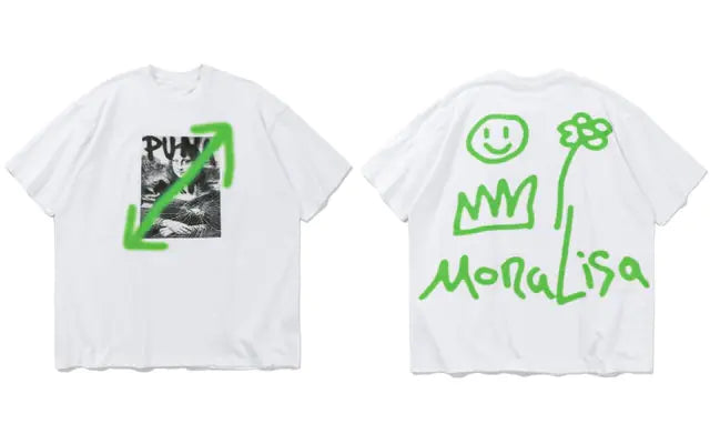 Graffiti Mona Lisa Smile Face | Streetwear T-Shirts