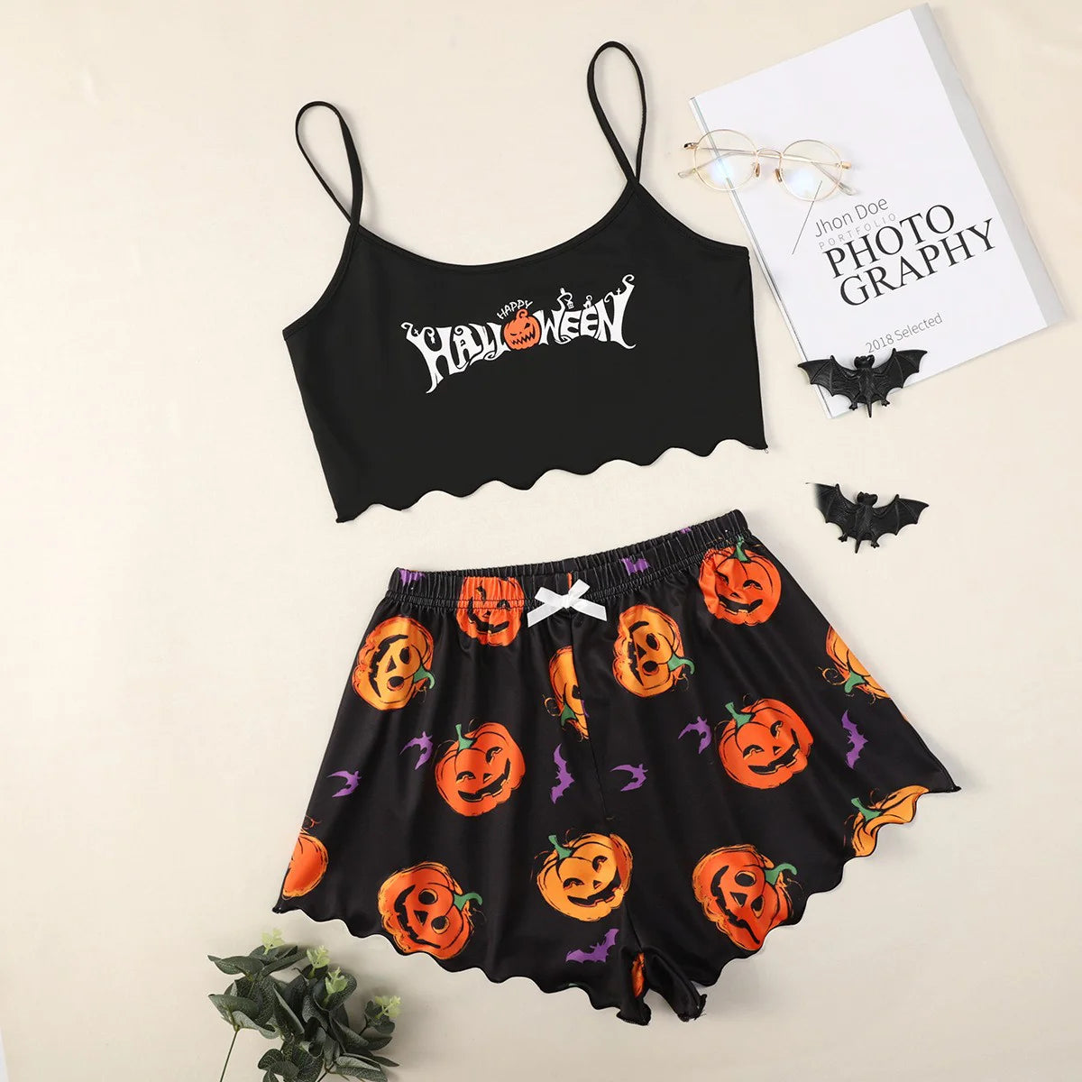 Women's Halloween Polyester | Two-Piece Pajama Set