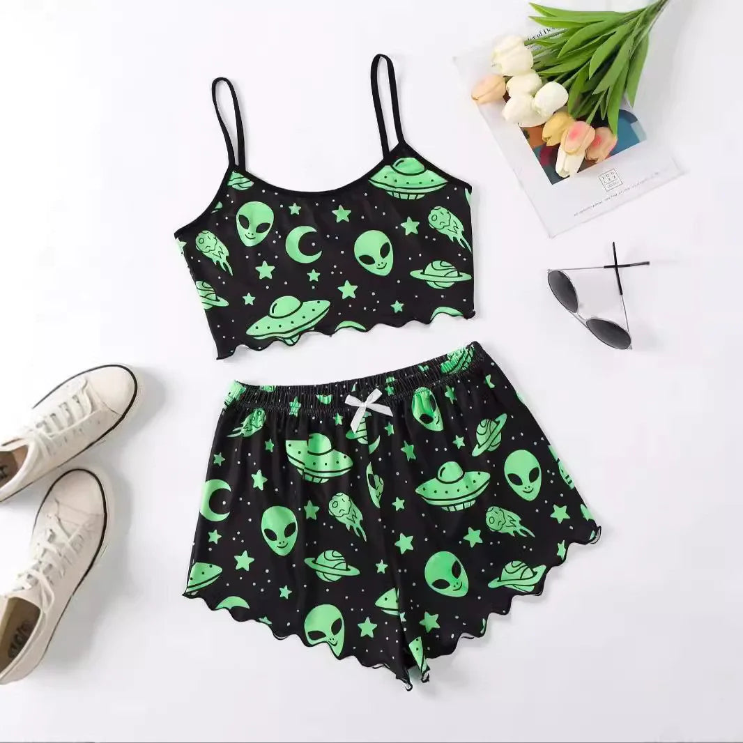 Women's Halloween Polyester | Two-Piece Pajama Set