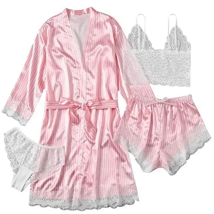 Women’s Sleep Lounge | European American 4-piece Pajama Sets - pajamas