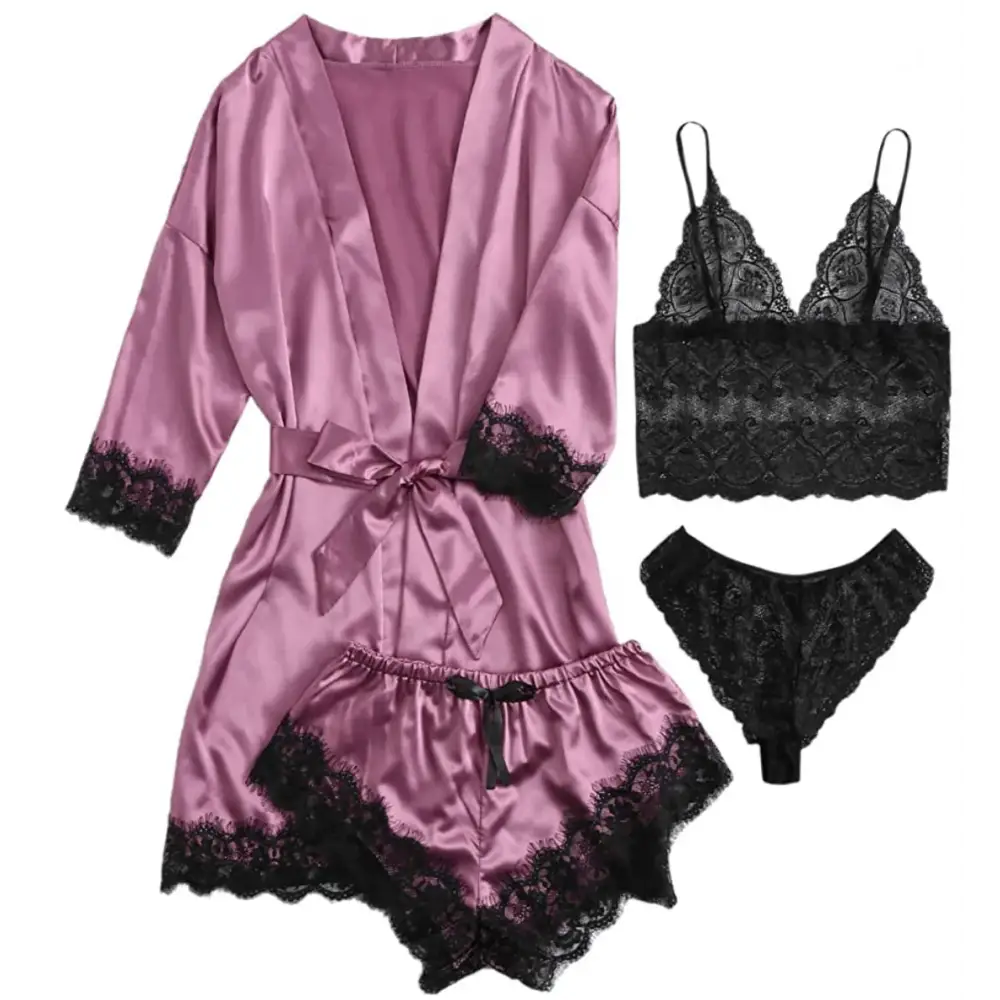 Women’s Sleep Lounge | European American 4-piece Pajama Sets - Pink / S - pajamas